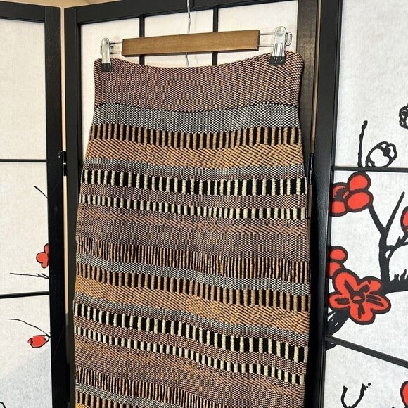 BURBERRY PRORSUM Runway SS12 Striped High Rise Pencil Tweed Knit Skirt Size S - Picture 5 of 13